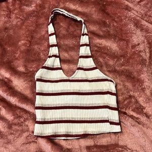 Halter striped crop top